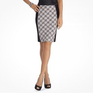 NWT White House Black Market Lilac Plaid Tweed Pencil Skirt Size 4